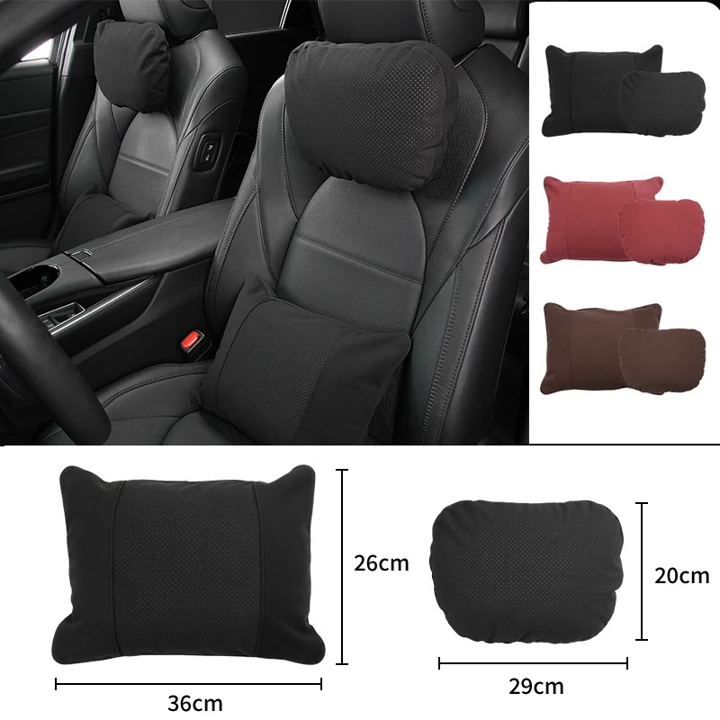 Car Accessories Nearby - Breathable Car Neck Pillow Suede Leather