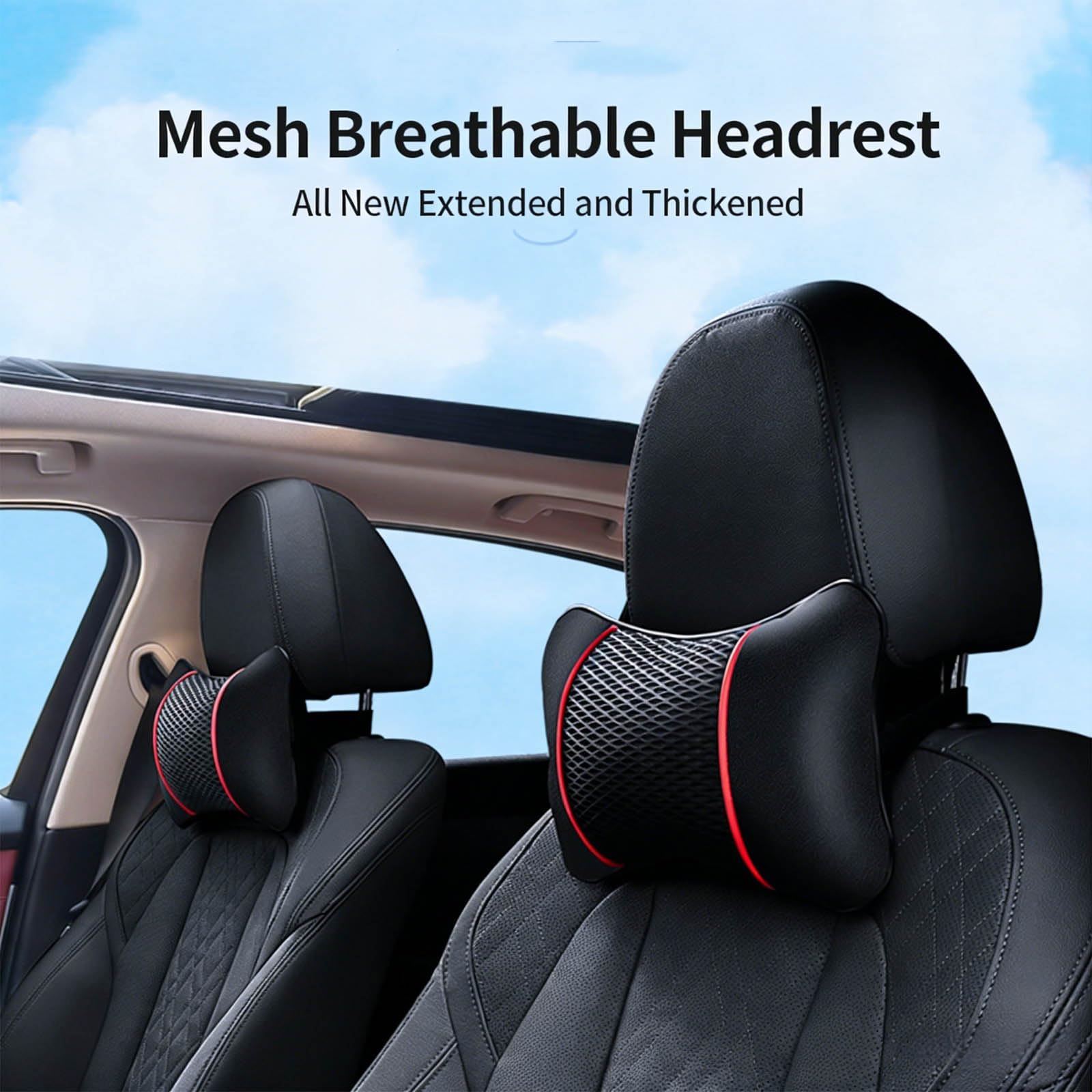 Car Accessories Nearby - Car Neck Pillow Headrest, Breathable Mesh