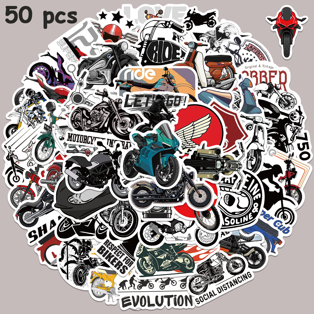 Car Accessories Quotes - 50pcs Retro Motorcycle Sticker For Bicycle