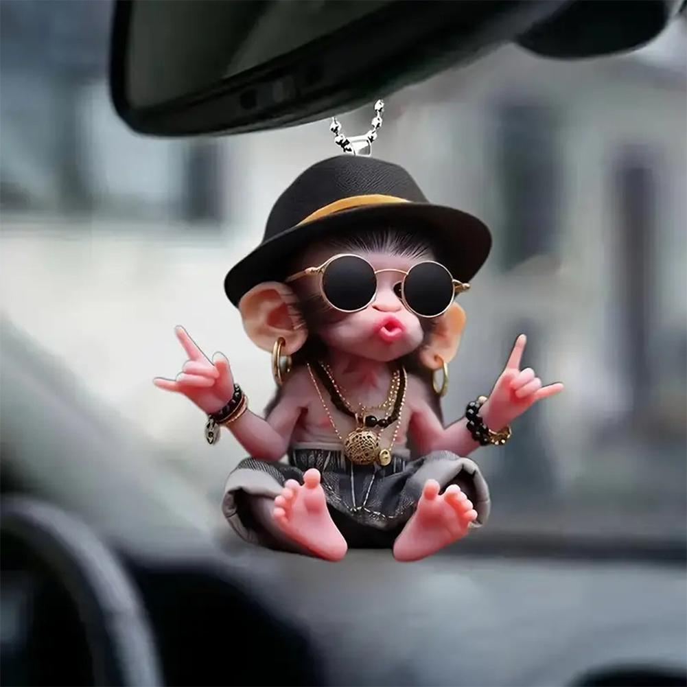 Monkey Keychain Creative Carto - مراجعة Car Accessories Xmas Gifts وسعره