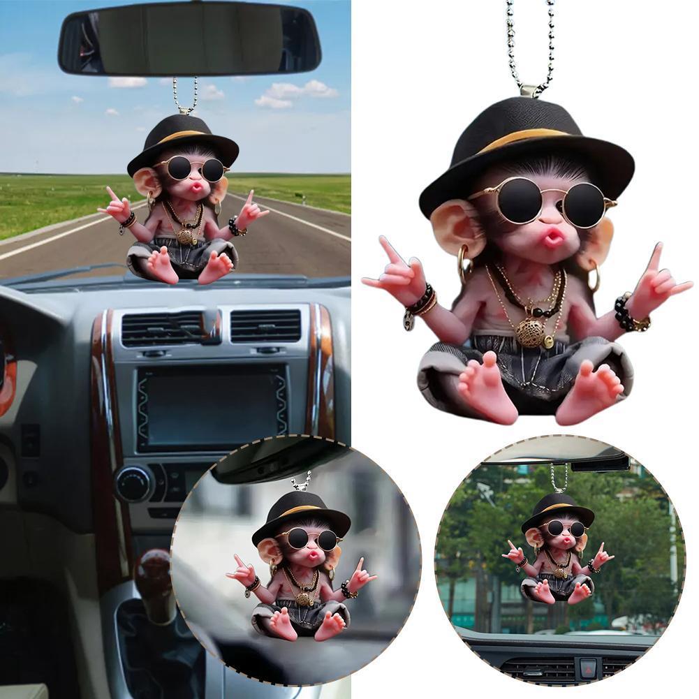 Monkey Keychain Creative Carto - مراجعة Car Accessories Xmas Gifts وسعره