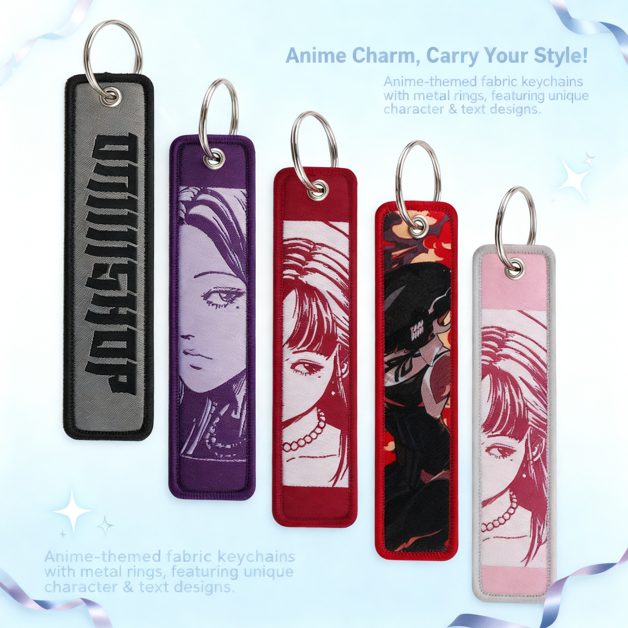 Anime Girls Embroidery Key Fob - مراجعة Car Accessories Girl وسعره