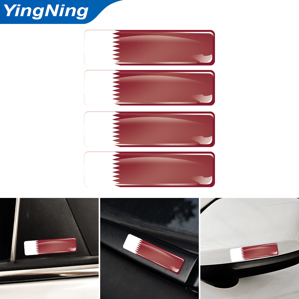 4PCS Qatar Flag Sticker Vinyl  - مراجعة Qatar Car Accessories وسعره