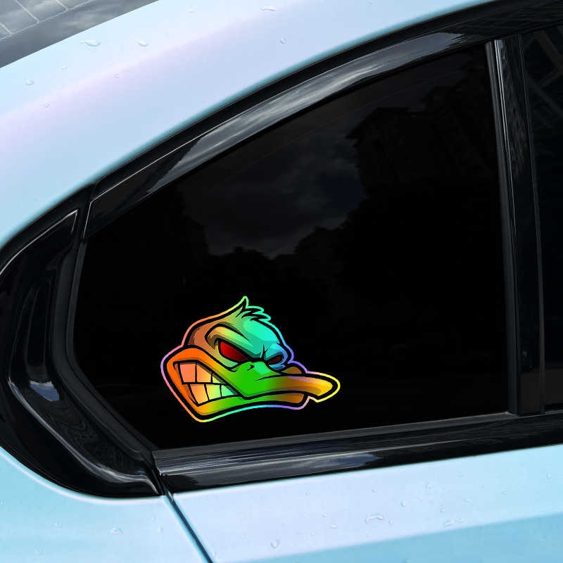 1PC Funny Cartoon Angry Duck H - مراجعة Car Accessories Quotes وسعره