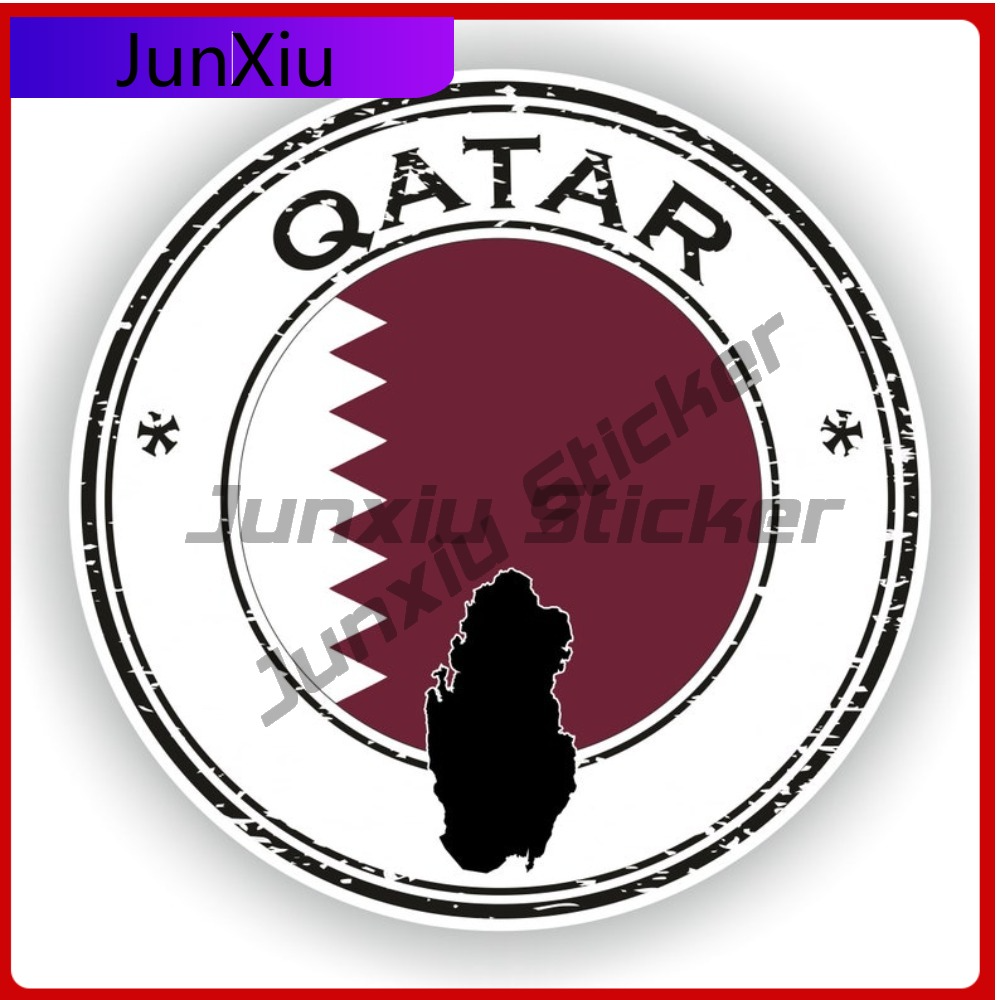 Qatar Seal Sticker Round Flag  - مراجعة Qatar Car Accessories وسعره