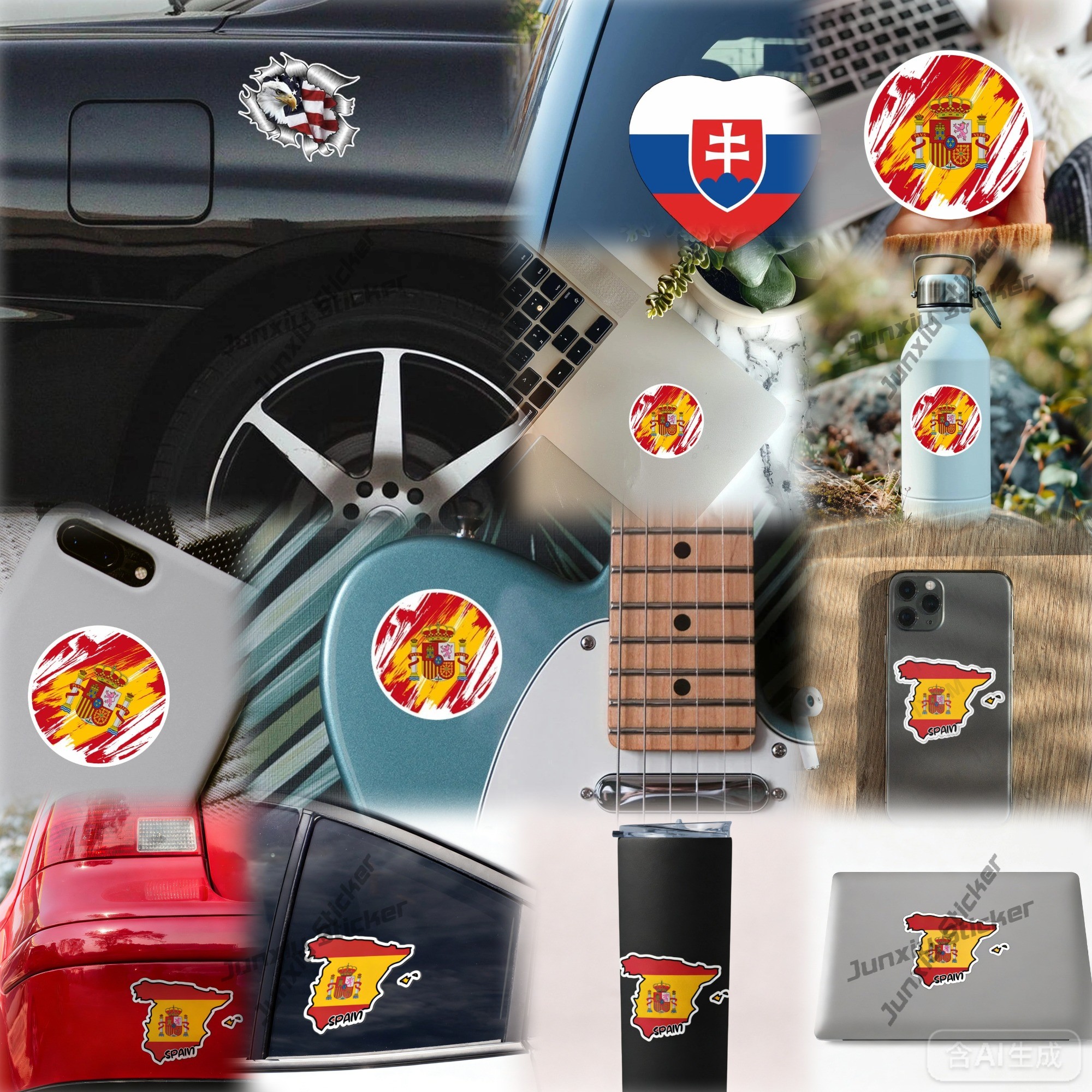Qatar Seal Sticker Round Flag  - مراجعة Qatar Car Accessories وسعره