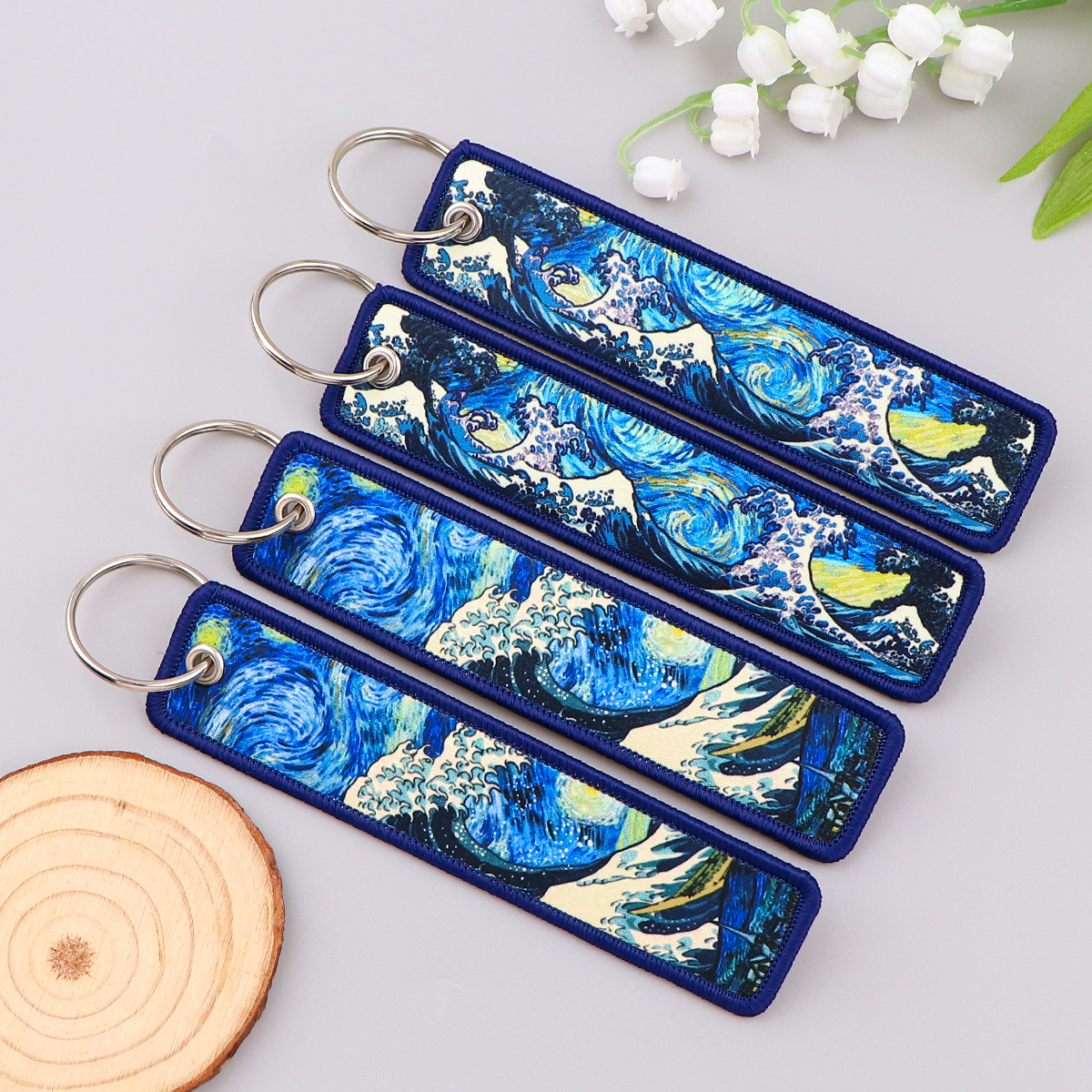 Van Gogh Embroidery Key Fobs K - مراجعة Car Accessories Girl وسعره