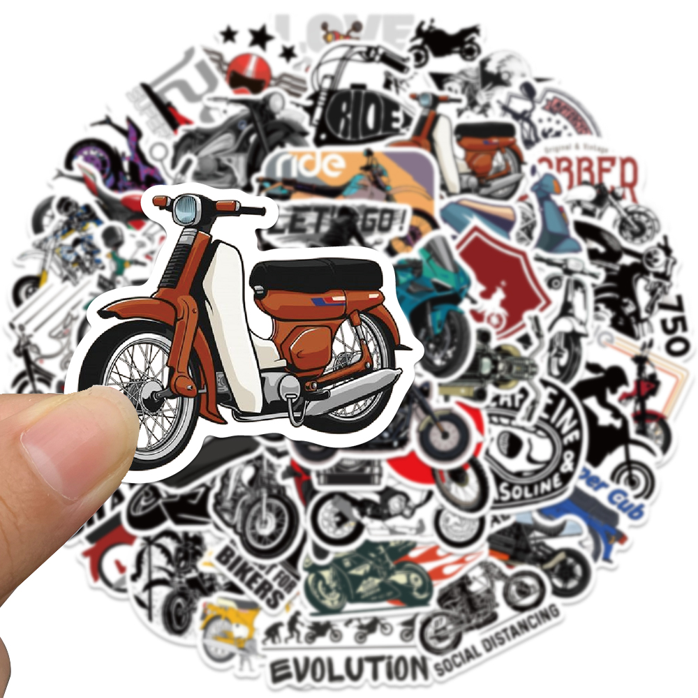50pcs Retro Motorcycle Sticker - مراجعة Car Accessories Quotes وسعره