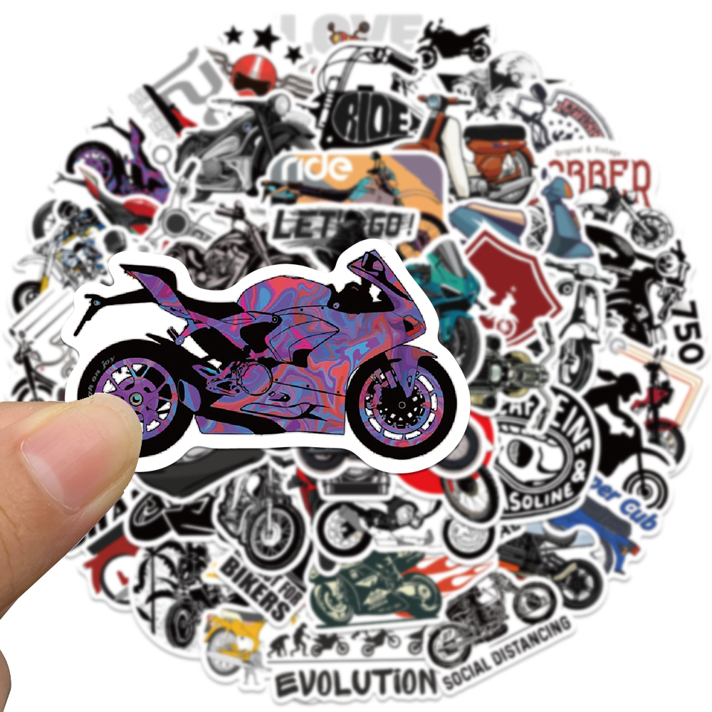 50pcs Retro Motorcycle Sticker - مراجعة Car Accessories Quotes وسعره