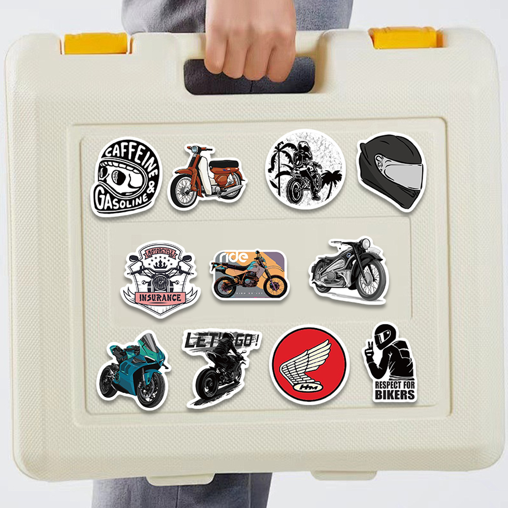50pcs Retro Motorcycle Sticker - مراجعة Car Accessories Quotes وسعره