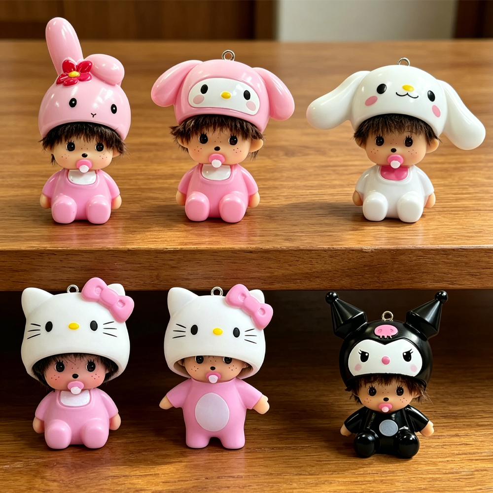 Kitty Kuromi Monchhichi Keycha - مراجعة Car Accessories Girl وسعره