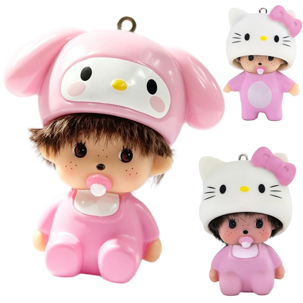 Kitty Kuromi Monchhichi Keycha - مراجعة Car Accessories Girl وسعره
