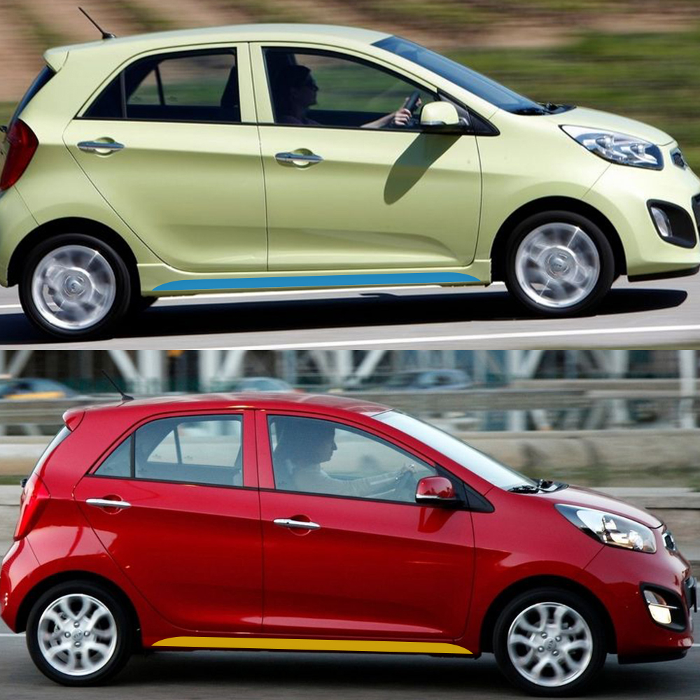 2PCS Car Side Door Skirt Strip - مراجعة Car Accessories Quotes وسعره