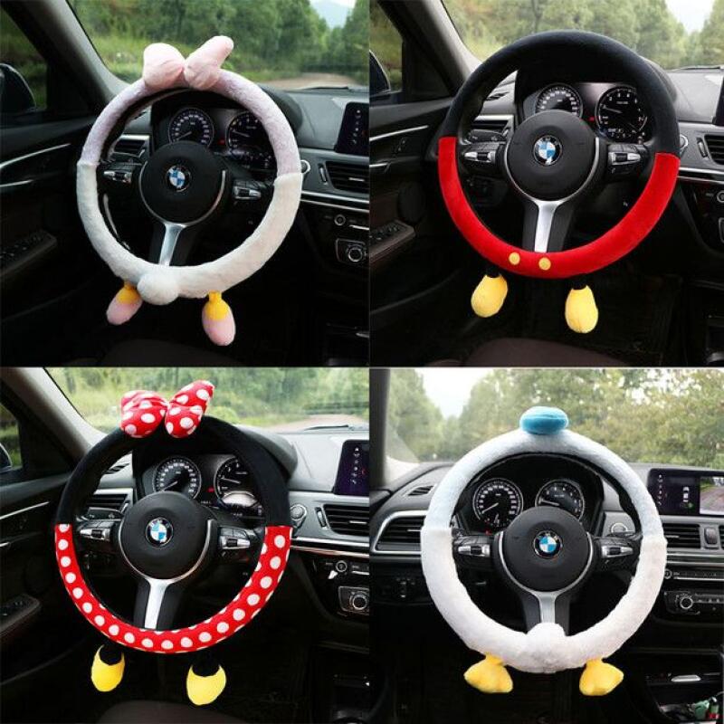 Cute Disney Plush Steering Whe - مراجعة Car Accessories For Winter وسعره