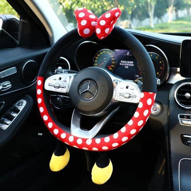 Cute Disney Plush Steering Whe - مراجعة Car Accessories For Winter وسعره