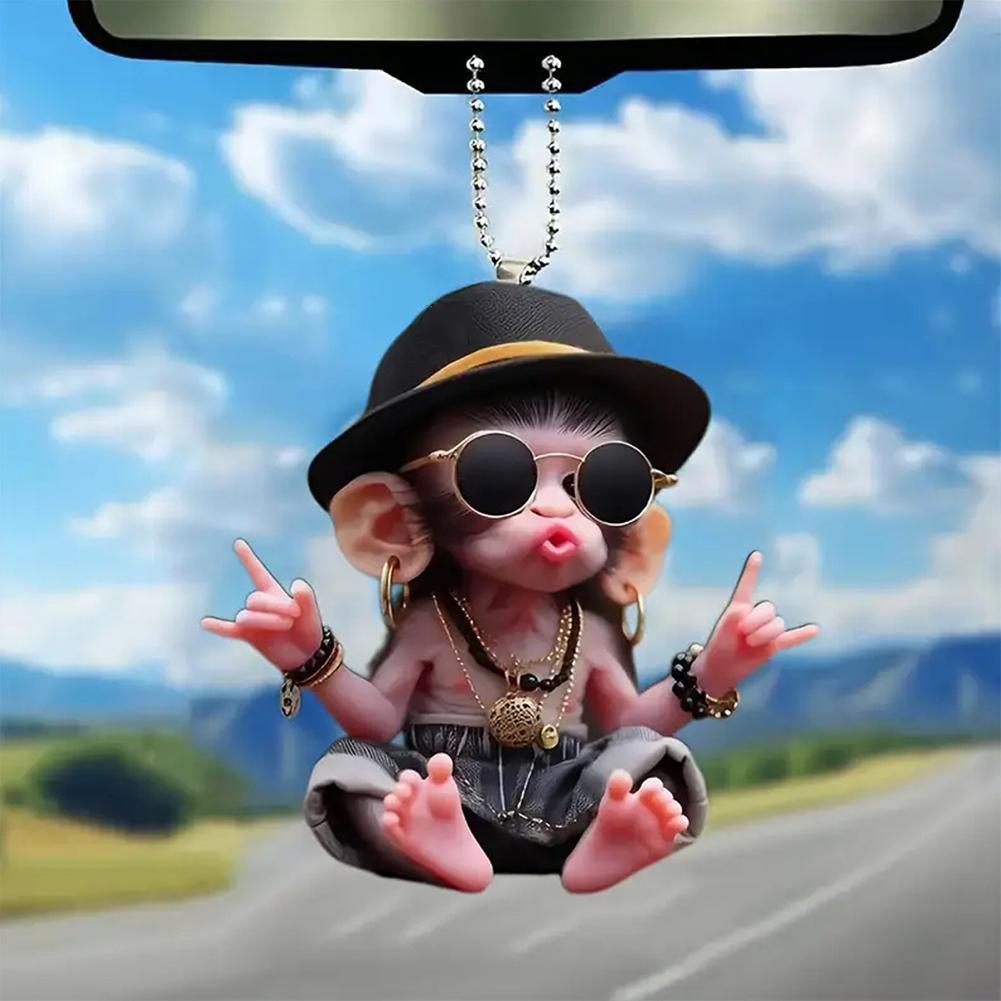 Monkey Keychain Creative Carto - مراجعة Car Accessories Xmas Gifts وسعره