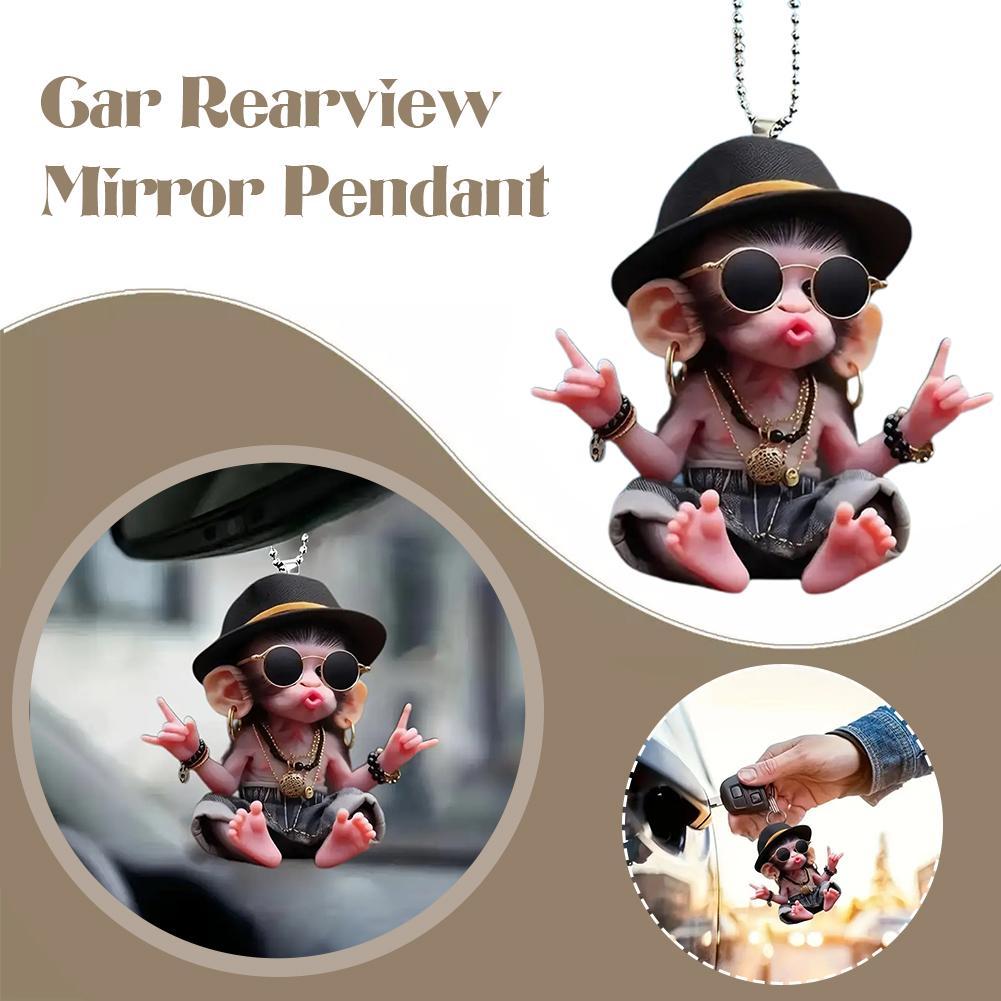 Monkey Keychain Creative Carto - مراجعة Car Accessories Xmas Gifts وسعره